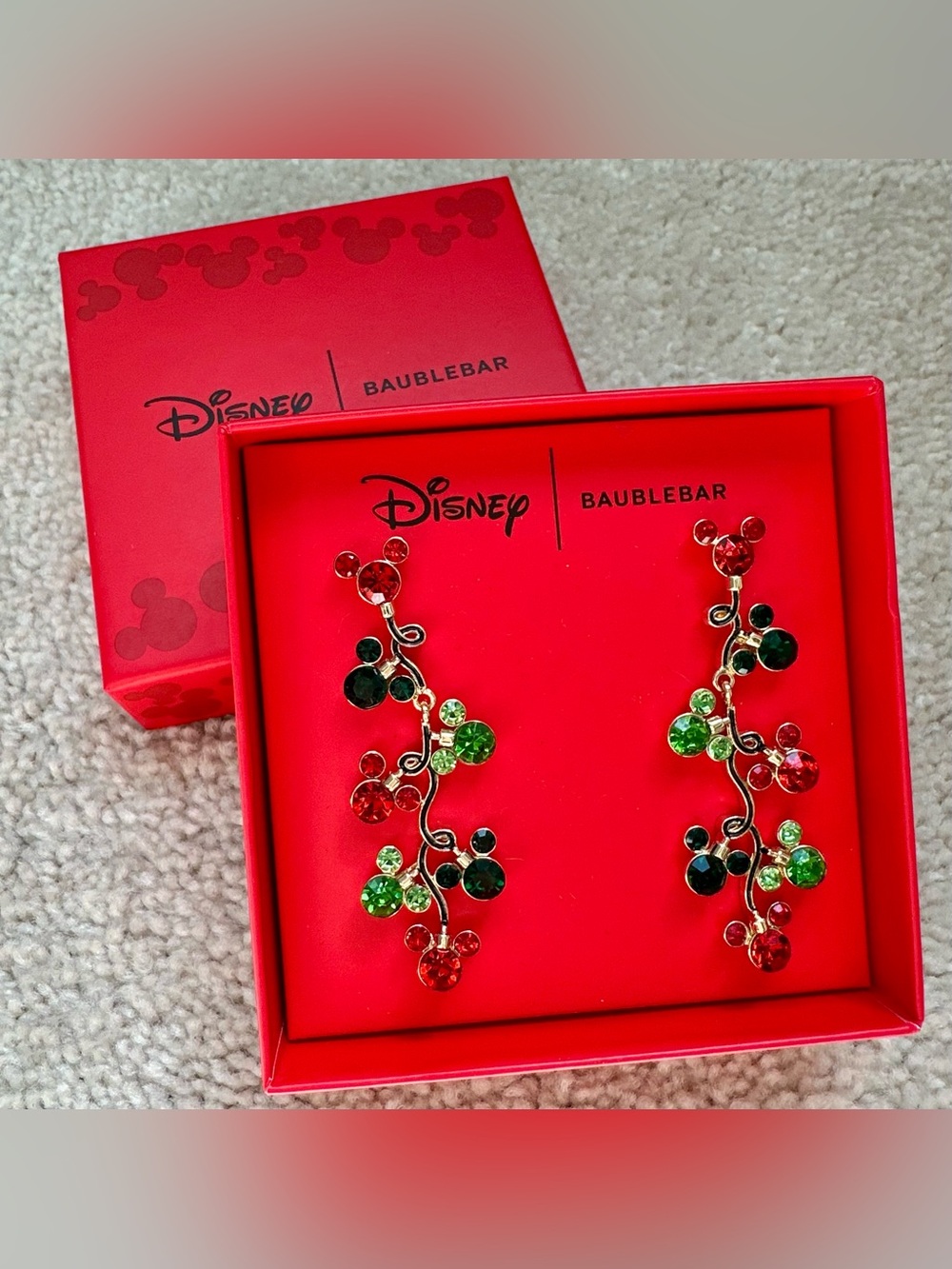 Disney x BaubleBar Mickey Mouse Christmas Holiday String Lights Dangle Earrings